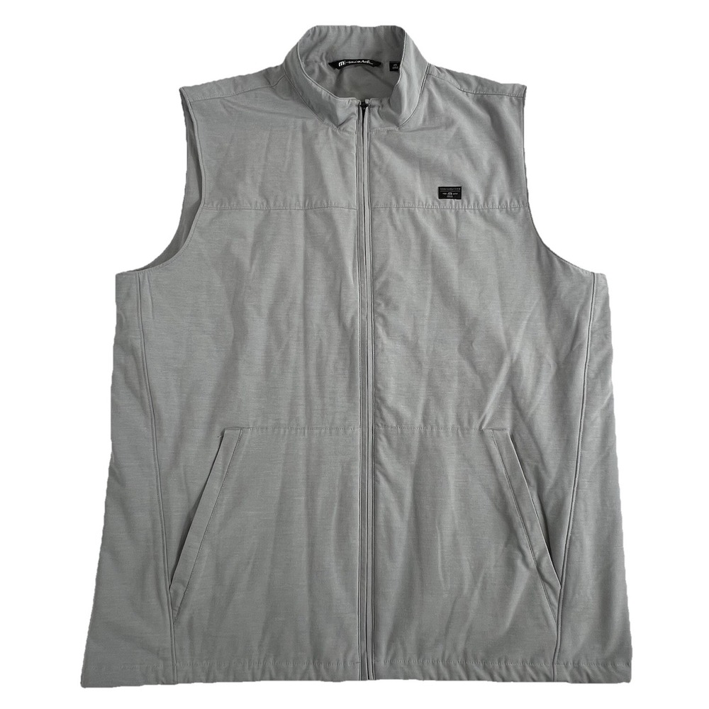 Travis Mathew Vest Mens XXL Gray Full Zip Top Of The Line Stretch Golf‎ Hiking